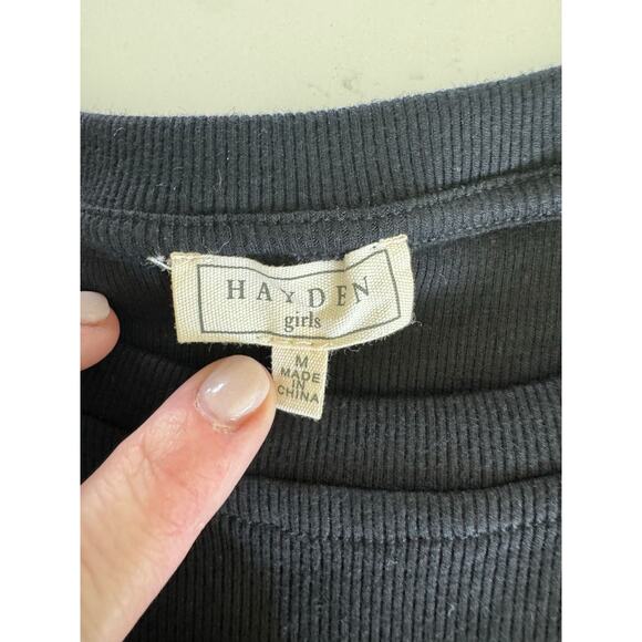 Hayden Girl's Ruffle Sleeve Blouse Shirt Black‎ Size Youth Medium - Picture 3 of 6